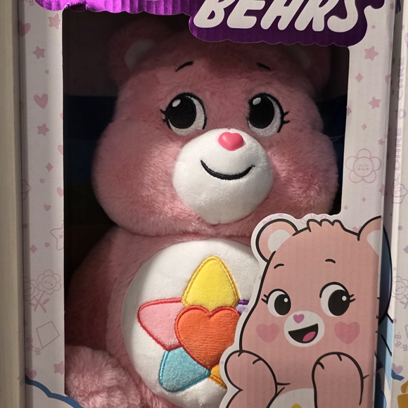 Care Bears Other - Care Bears True Heart Pink Plush with Colorful Star-Heart Belly Badge